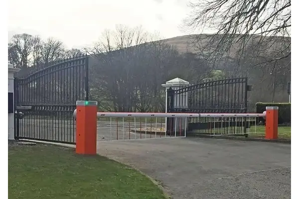 Main entrance with barrier